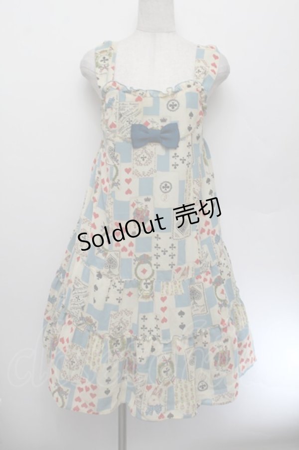 画像1: Emily Temple cute / トランプノースリーブワンピース  サックス S-26-01-04-030-ET-OP-HR-ZS (1)