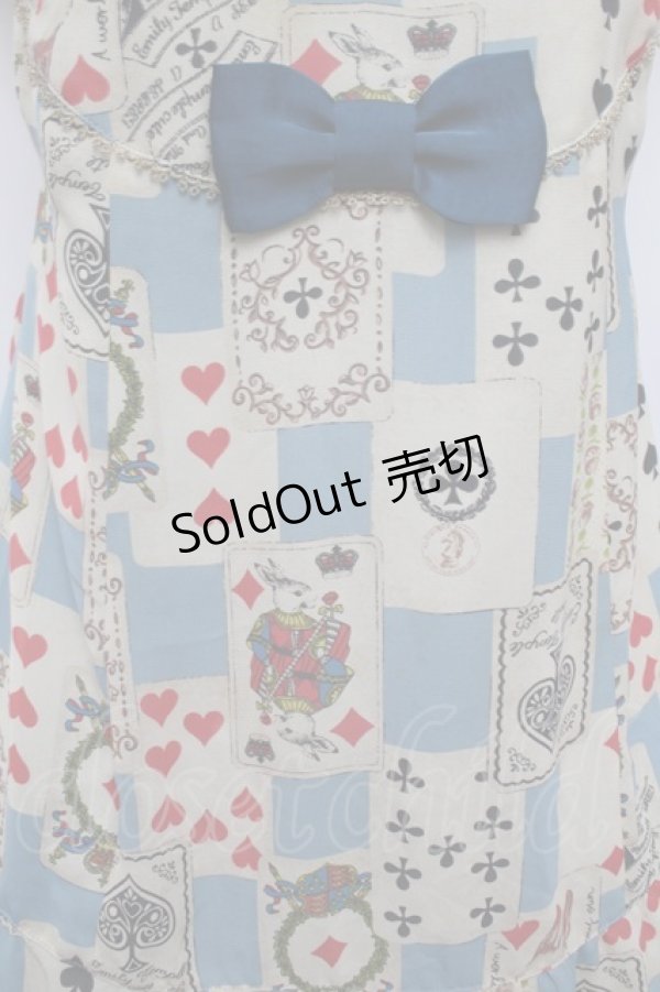 画像2: Emily Temple cute / トランプノースリーブワンピース  サックス S-26-01-04-030-ET-OP-HR-ZS (2)