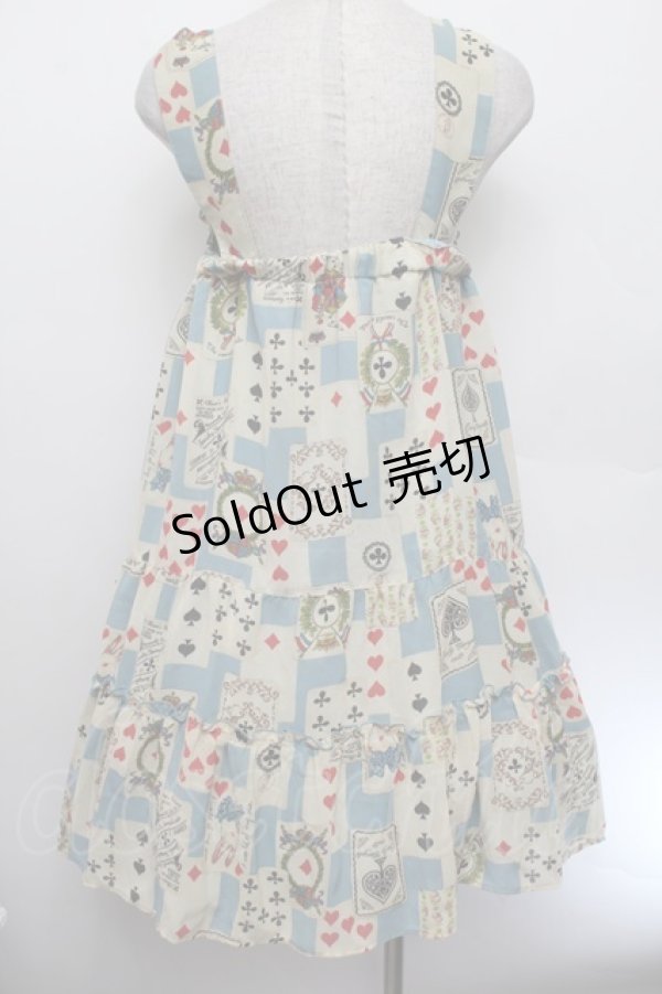 画像4: Emily Temple cute / トランプノースリーブワンピース  サックス S-26-01-04-030-ET-OP-HR-ZS (4)