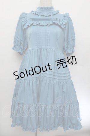画像: Physical Drop / ３段ティアード半袖小公女ドレス  ブルー S-26-01-04-032-LO-OP-HR-ZS
