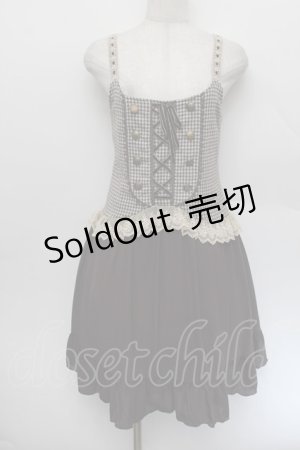 画像: axes femme / 千鳥柄ビスチェ切替チュニ  ブラウン S-26-01-04-033-AX-OP-HR-ZS