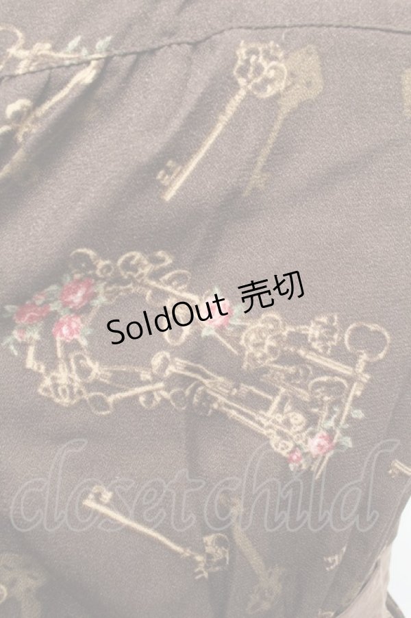 画像3: axes femme / 鍵柄ワンピース  茶 S-26-01-04-036-AX-OP-HR-ZS (3)