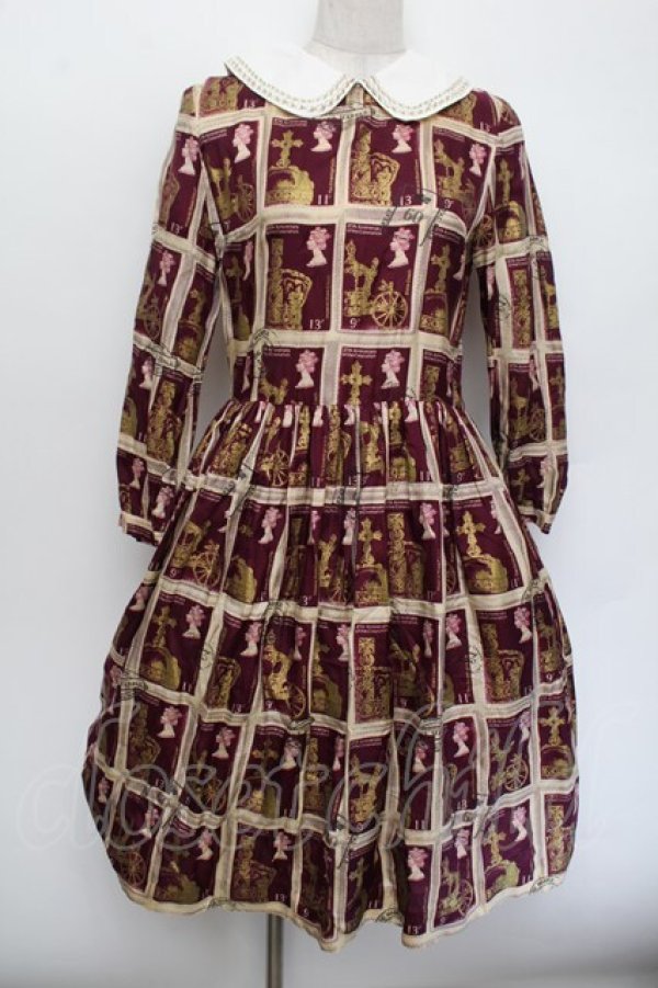 画像1: Jane Marple / Royal Stampワンピース  ワイン S-26-01-04-041-JM-OP-AS-ZS (1)