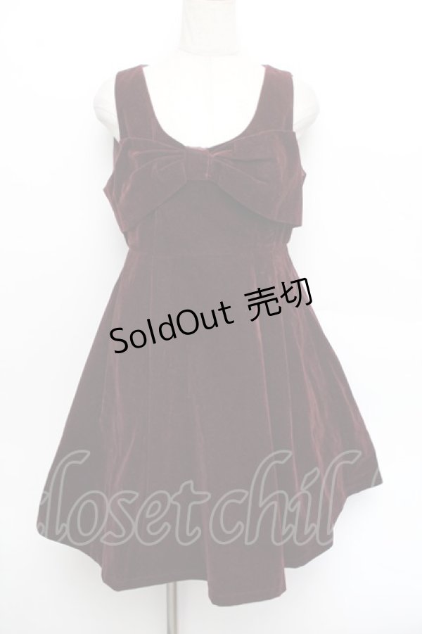 画像1: Ank Rouge / ベロアワンピース  ワイン S-26-01-04-042-CA-OP-AS-ZS (1)