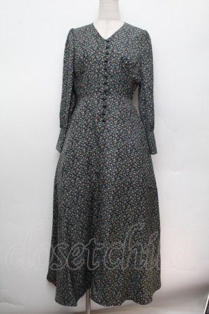 画像: an another angelus / コルセット切替小花柄ロングワンピース F ネイビー S-26-01-04-046-CA-OP-TK-ZS