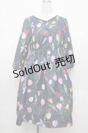 画像: Emily Temple cute / Tulipワンピース  ネイビー S-26-01-04-047-ET-OP-HR-ZS