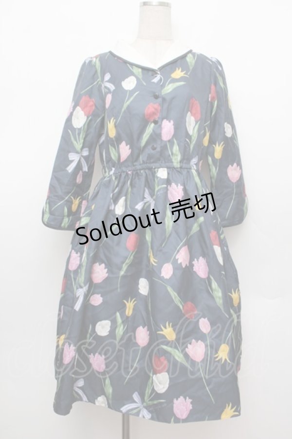 画像1: Emily Temple cute / Tulipワンピース  ネイビー S-26-01-04-047-ET-OP-HR-ZS (1)