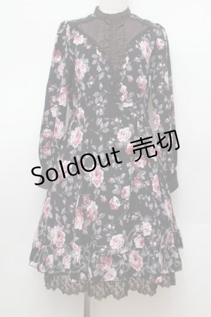 画像: axes femme / 総バラベルト付ワンピース  黒 S-26-01-04-048-AX-OP-HR-ZS