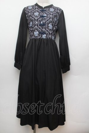 画像: axes femme / チャイナ×オーナメント柄ワンピース F 黒 S-26-01-04-049-AX-OP-TK-ZS