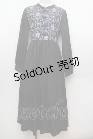 画像: axes femme / チャイナ×オーナメント柄ワンピース F 黒 S-26-01-04-049-AX-OP-TK-ZS