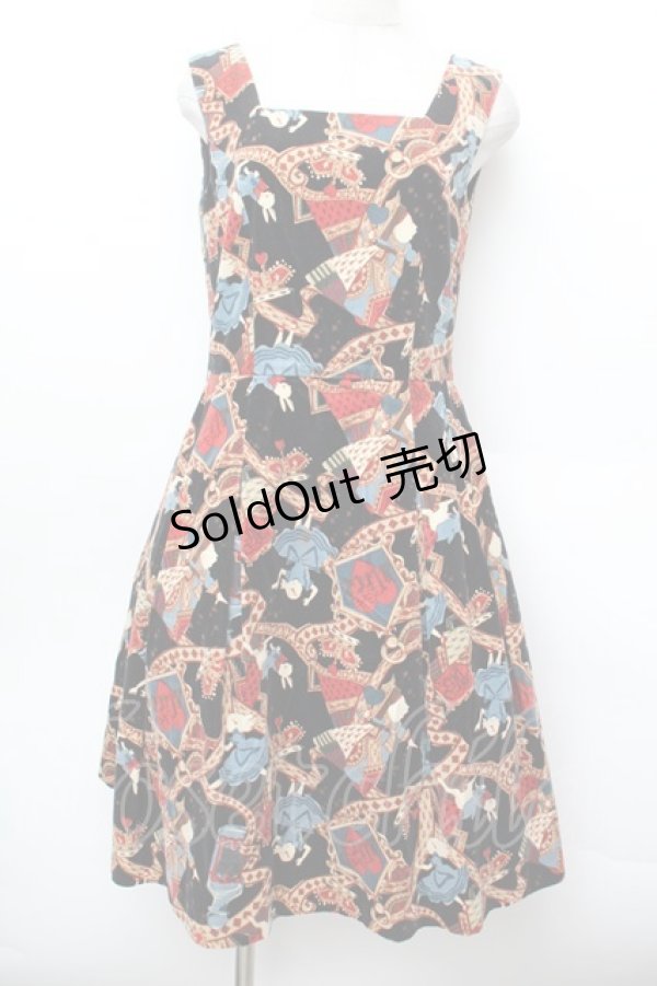 画像1: Jane Marple / クイーンアリス別珍ジャンパースカート  黒 S-26-01-04-054-JM-SK-AS-ZS (1)