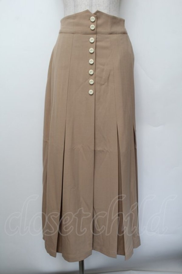 画像1: an another angelus / 釦使いボックスタックロングスカート F ベージュ S-26-01-04-057-CA-SK-TK-ZS (1)