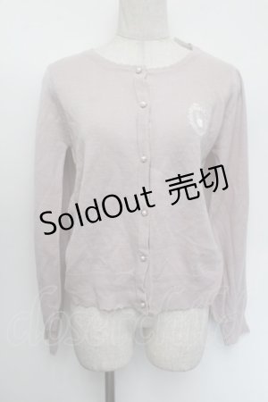 画像: axes femme POETIQUE / ラビットカメオ刺繍カーディガン  ピンク S-26-01-04-007-AX-TO-AS-ZS