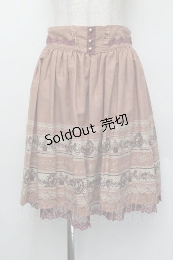 画像1: axes femme / アンティークメッセージスカート  アワピンク S-26-01-04-058-AX-SK-HR-ZS (1)