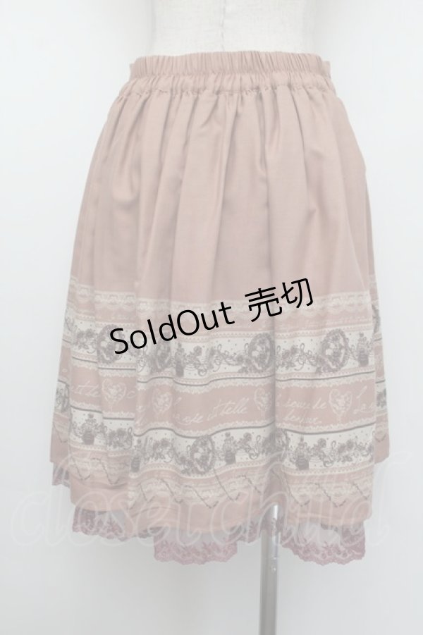 画像3: axes femme / アンティークメッセージスカート  アワピンク S-26-01-04-058-AX-SK-HR-ZS (3)