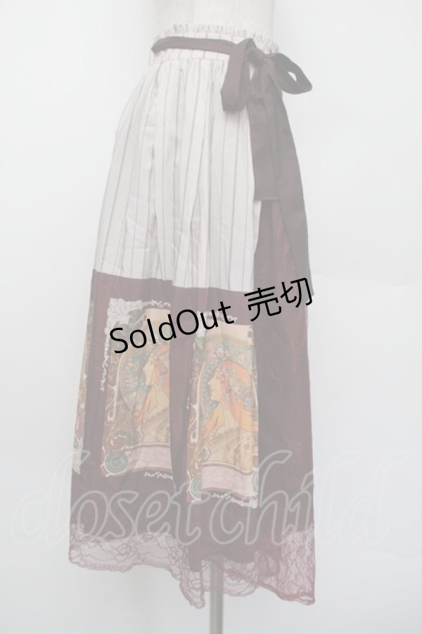 画像2: axes femme / ミュシャ パネル柄スカート M パープル S-26-01-04-059-AX-SK-TK-ZS (2)