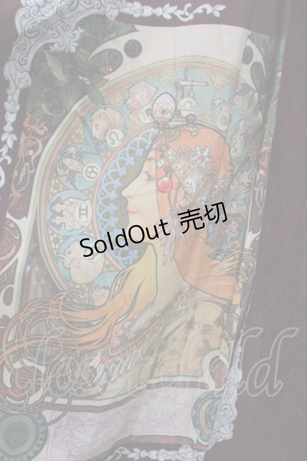 画像3: axes femme / ミュシャ パネル柄スカート M パープル S-26-01-04-059-AX-SK-TK-ZS (3)