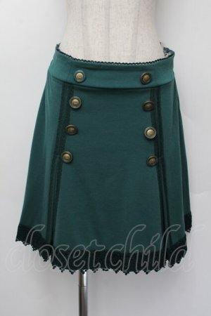 画像: axes femme / フロントボタンスカート  グリーン S-26-01-04-060-AX-SK-HR-ZS