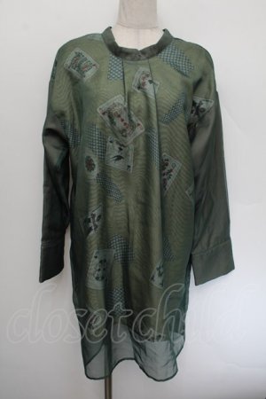 画像: LOLITA / トランプ柄ブラウス F グリーン S-26-01-04-008-LO-TO-TK-ZS