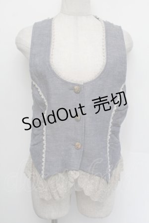 画像: axes femme / 裾レースベスト  ブルー S-26-01-04-010-AX-BL-HR-ZS