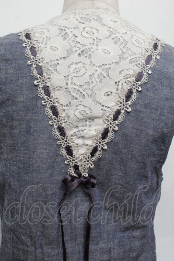 画像3: axes femme / 裾レースベスト  ブルー S-26-01-04-010-AX-BL-HR-ZS (3)