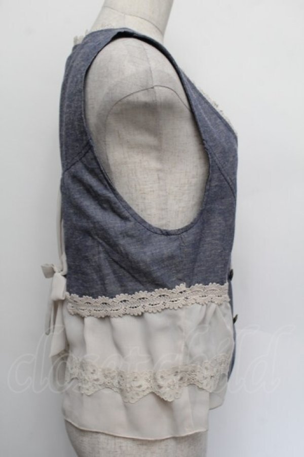画像5: axes femme / 裾レースベスト  ブルー S-26-01-04-011-AX-BL-HR-ZS (5)