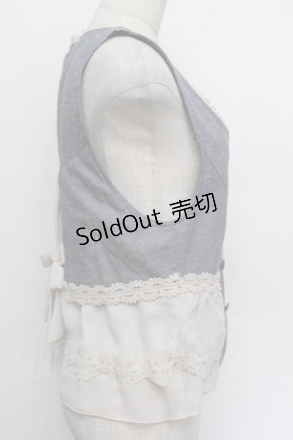 画像5: axes femme / 裾レースベスト  ブルー S-26-01-04-011-AX-BL-HR-ZS (5)