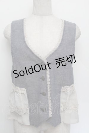 画像: axes femme / バックレース使いベスト  ブルー S-26-01-04-012-AX-TO-HR-ZS