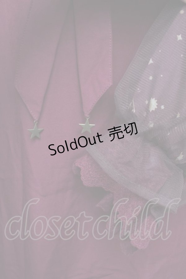 画像3: axes femme / ミュシャ チュール袖ブラウス M ワイン S-26-01-04-015-AX-BL-TK-ZS (3)