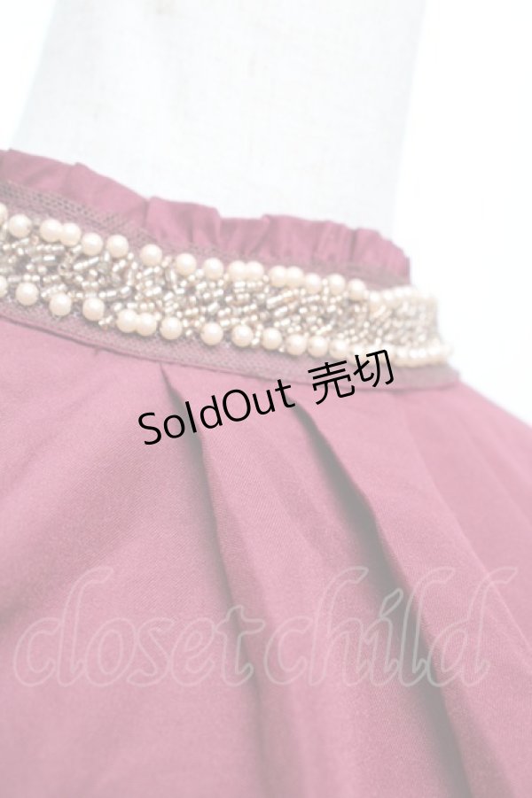 画像4: axes femme / ミュシャ チュール袖ブラウス M ワイン S-26-01-04-015-AX-BL-TK-ZS (4)