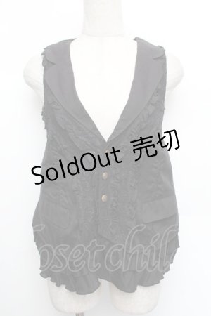 画像: axes femme / フリルレースベスト  黒 S-26-01-04-016-AX-BL-HR-ZS