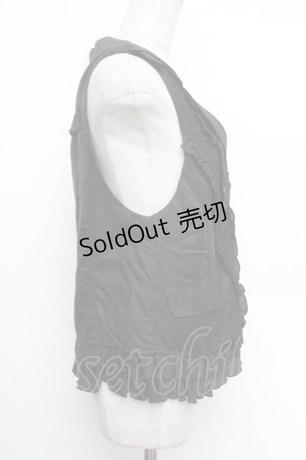 画像2: axes femme / フリルレースベスト  黒 S-26-01-04-016-AX-BL-HR-ZS (2)