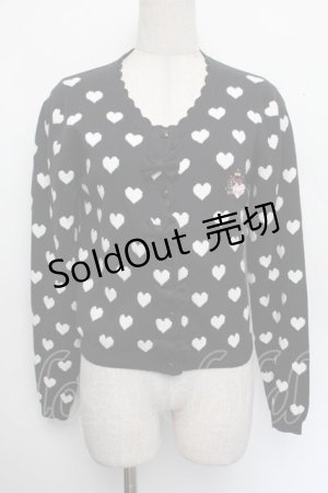 画像: BABY,THE STARS SHINE BRIGHT / ハートジャガードカーディガン  黒 S-26-01-04-017-BA-TO-AS-ZS