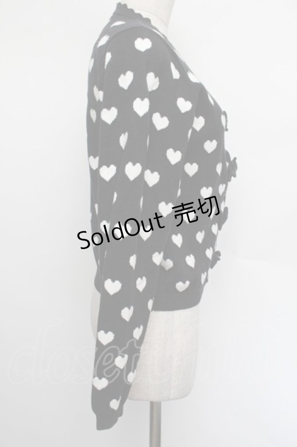 画像3: BABY,THE STARS SHINE BRIGHT / ハートジャガードカーディガン  黒 S-26-01-04-017-BA-TO-AS-ZS (3)