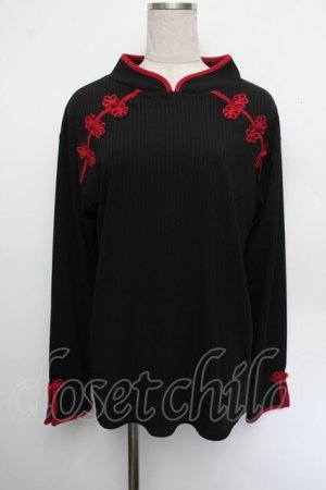 画像: axes femme / チャイナ釦マオカラープルオーバー F 黒 S-26-01-04-019-AX-TO-TK-ZS