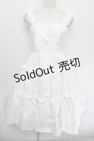 画像: Alice Mashiro / TT*MAAフリルジャンパースカート S 白 S-26-01-04-022-LO-OP-AS-ZS