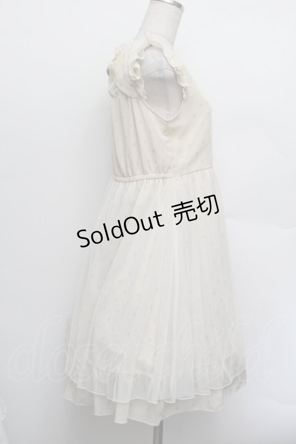 画像2: axes femme POETIQUE / ドットフロッキーノースリワンピース  オフ S-26-01-04-023-AX-OP-AS-ZS (2)