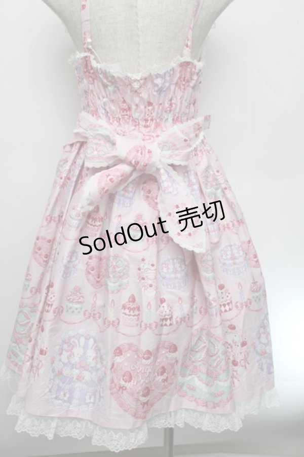 画像2: Angelic Pretty / Happy Cakesシャーリングジャンパースカート  ピンク S-26-01-04-026-AP-OP-AS-ZS (2)