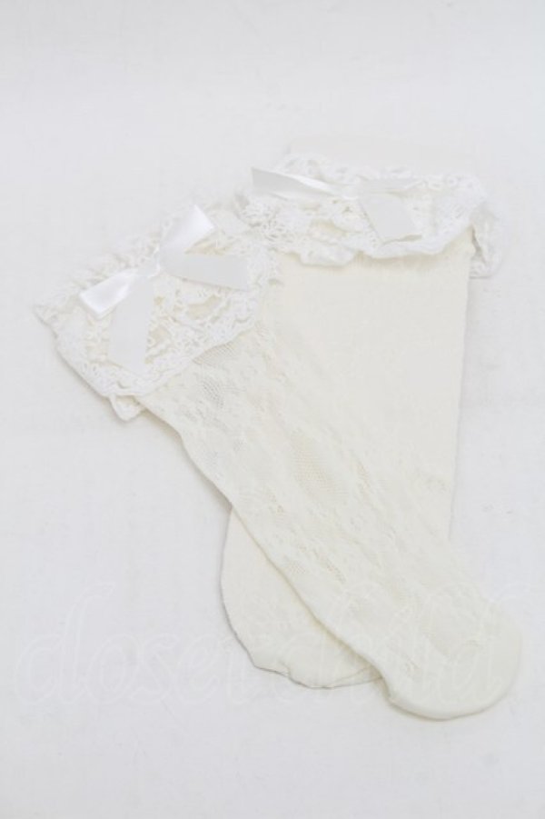 画像1: m petit by misako / AMCSレーシーリボンレース  濃白 S-26-01-08-001-LO-ZA-TK-ZS (1)