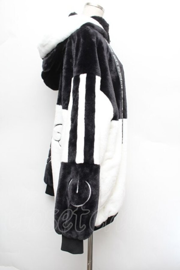 画像3: NOEMIE / ねこ耳ユニセックスファーブルゾン  黒ｘ白 S-26-01-08-032-LO-CO-HR-ZS (3)