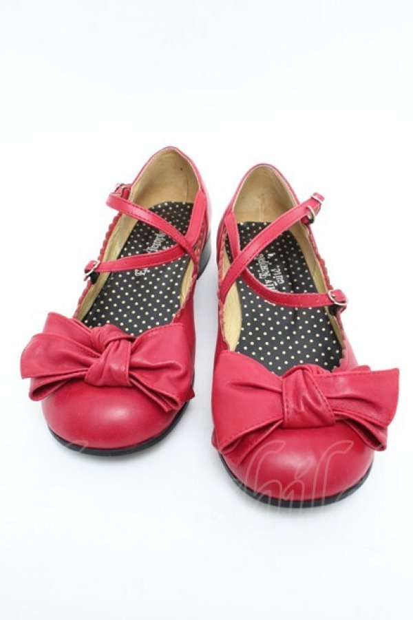 画像1: Emily Temple cute / リボンシューズ 23.5 赤 S-26-01-08-005-ET-SH-AS-ZS (1)