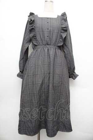 画像: m petit by misako / CHKフリルOPナガ ワンピース M グレー S-26-01-08-040-LO-OP-HR-ZS