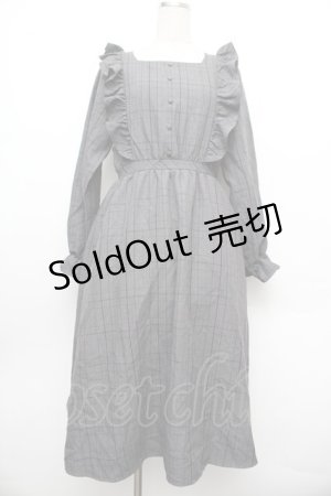 画像: m petit by misako / CHKフリルOPナガ ワンピース M グレー S-26-01-08-040-LO-OP-HR-ZS
