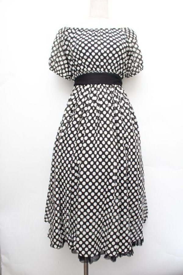画像1: PINK HOUSE / ドットワンピース  黒ｘ白 S-26-01-08-044-LO-OP-AS-ZS (1)