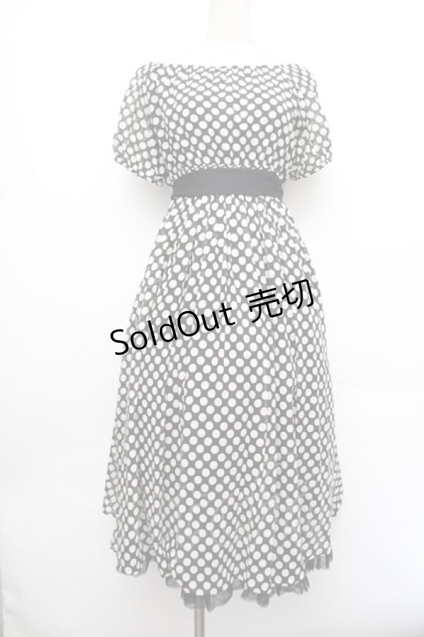 画像1: PINK HOUSE / ドットワンピース  黒ｘ白 S-26-01-08-044-LO-OP-AS-ZS (1)