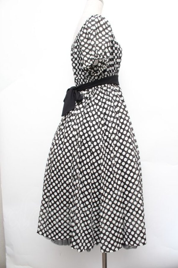 画像2: PINK HOUSE / ドットワンピース  黒ｘ白 S-26-01-08-044-LO-OP-AS-ZS (2)