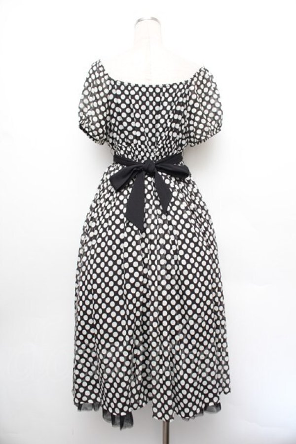 画像3: PINK HOUSE / ドットワンピース  黒ｘ白 S-26-01-08-044-LO-OP-AS-ZS (3)
