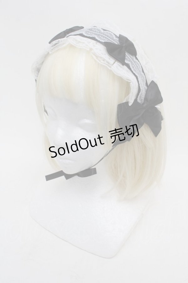 画像1: LOLITA / ヘッドドレス  黒×白 S-26-01-08-006-LO-ZA-TK-ZS (1)