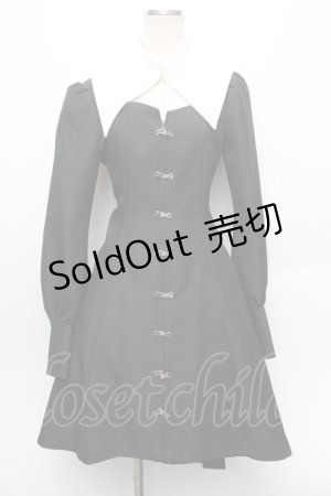 画像: ATELIER BOZ / クラリッサワンピース  黒ｘ白 S-26-01-08-053-EL-OP-AS-ZS