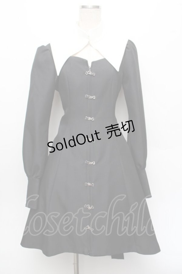 画像1: ATELIER BOZ / クラリッサワンピース  黒ｘ白 S-26-01-08-053-EL-OP-AS-ZS (1)